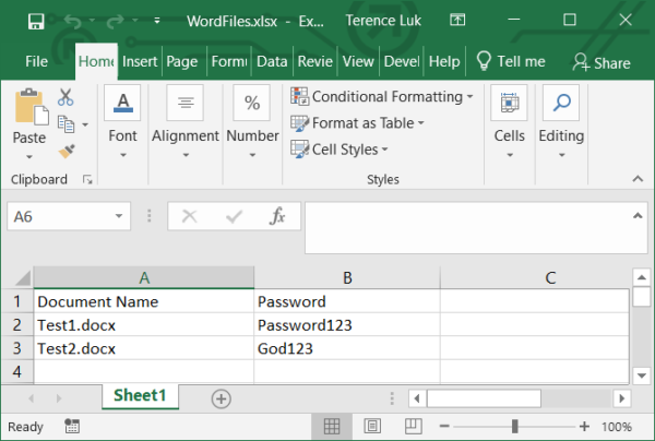 Using Microsoft Excel and Word VBA to batch password protect documents ...