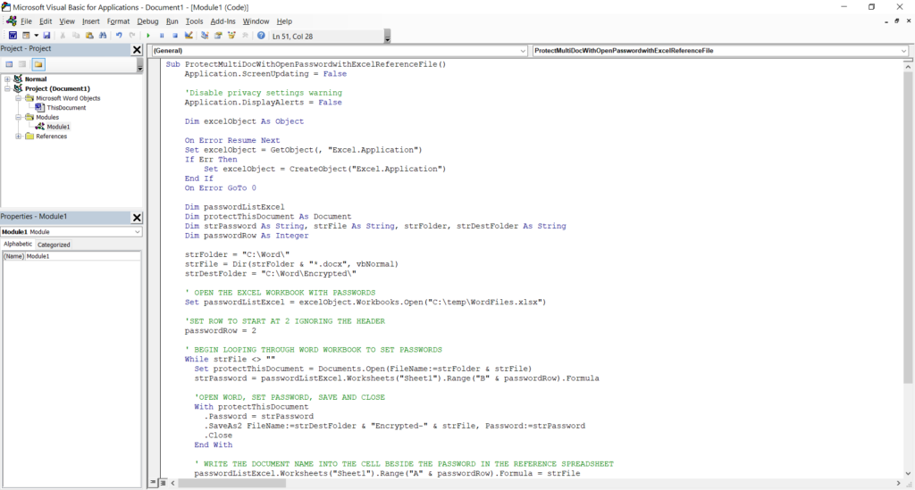 Vba Script Password Using Microsoft Excel and Word VBA to batch password protect documents ...