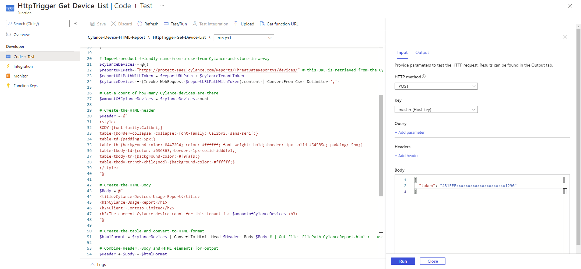 of 200 OK and the HTTP response content