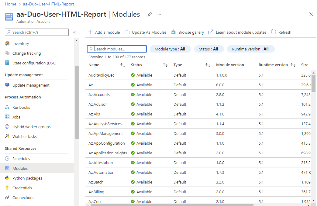 7.1 as the Runtime version so