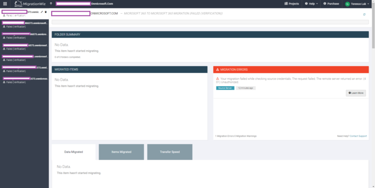 Setting up BitTitan to migrate mailboxes from O365 to another O365 ...