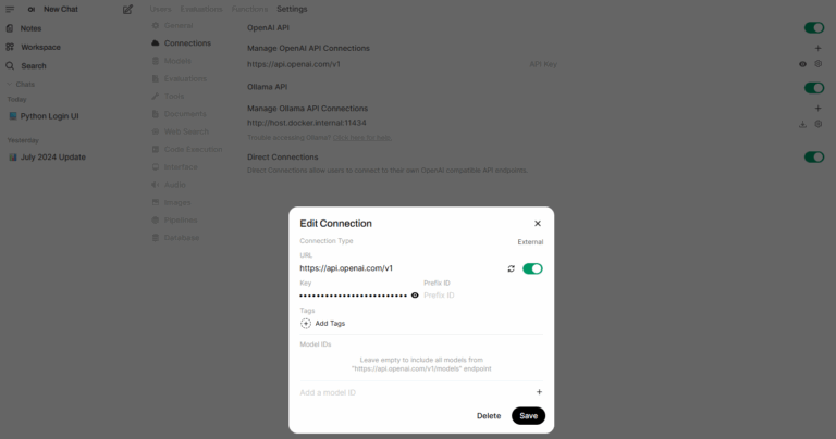 Connect Open WebUI to OpenAI and Azure AI Foundry LLM services ...
