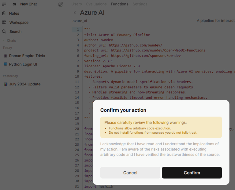 Connect Open WebUI to OpenAI and Azure AI Foundry LLM services ...