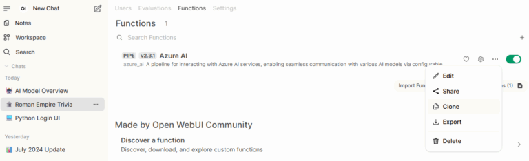 Connect Open WebUI to OpenAI and Azure AI Foundry LLM services ...